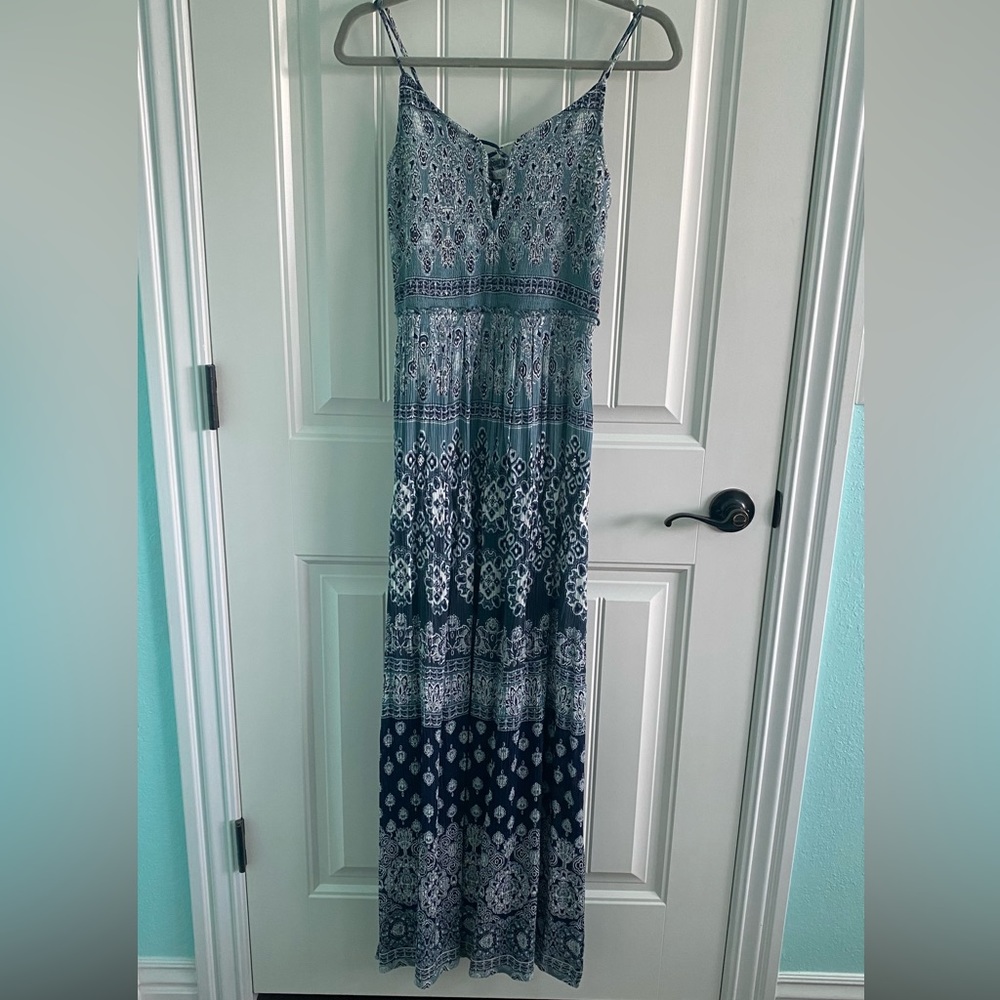 Patrons of Peace Blue and White Maxi Dress